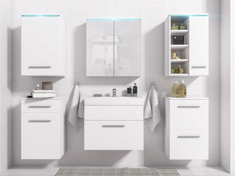 Badmöbel Set 7-Tlg Weiss matt MAXI inkl.Waschtisch inkl.LED Badmöbel Set 7-Tlg Weiss matt MAXI inkl.Waschtisch inkl.LED von Fun Moebel