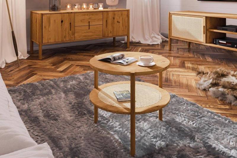Beistelltisch Tisch SAGA Eiche massiv 70x70 cm von Fun Möbel