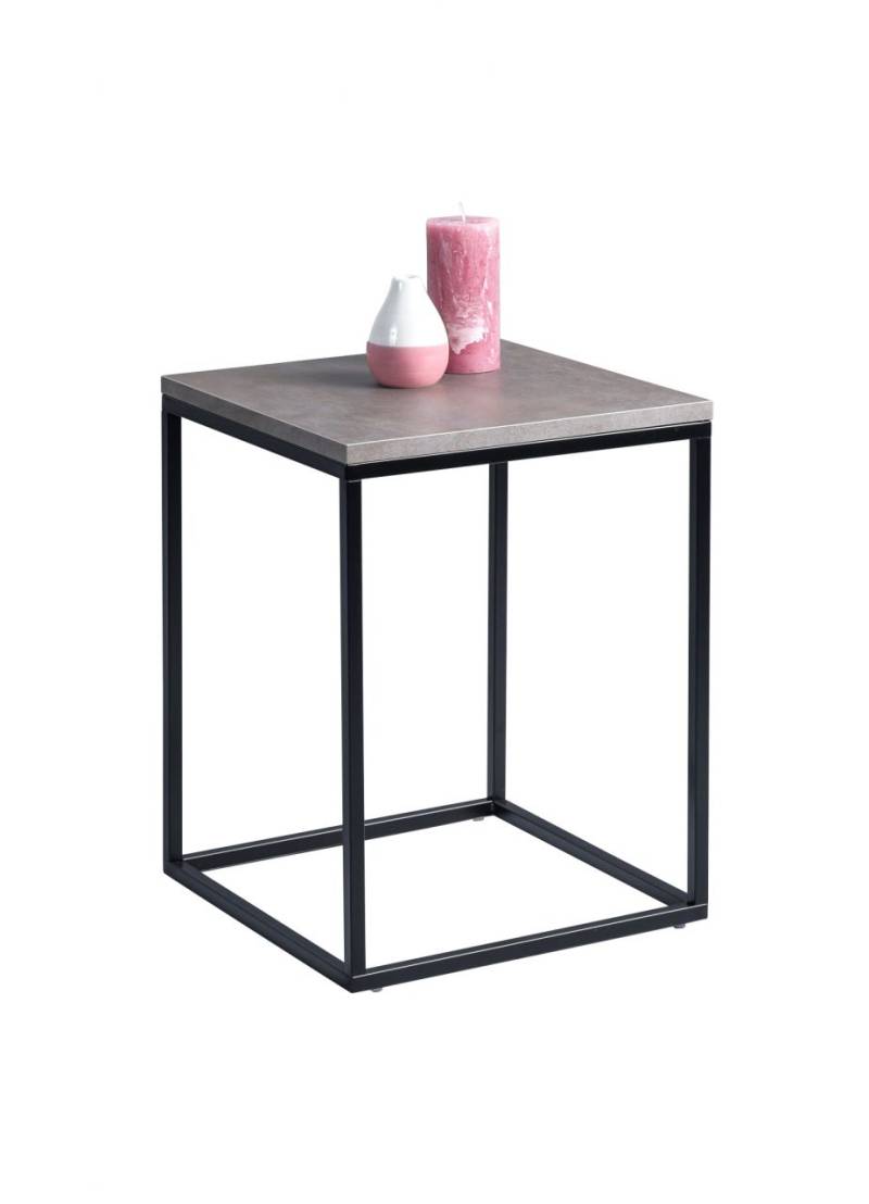 Beistelltisch Tisch SOMA 40x40 cm Dekor Keramikoptik Gestell schwarz von Fun Moebel