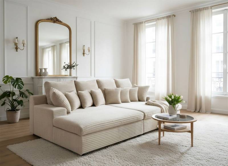 Bigsofa Couchgarnitur AROSA Megasofa in Stoff Tilia Beige Bigsofa Couchgarnitur AROSA Megasofa in Stoff Tilia Beige von Fun Möbel