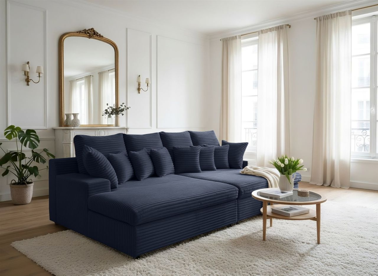 Bigsofa Couchgarnitur AROSA Megasofa in Stoff Tilia Blau Bigsofa Couchgarnitur AROSA Megasofa in Stoff Tilia Blau von Fun Möbel
