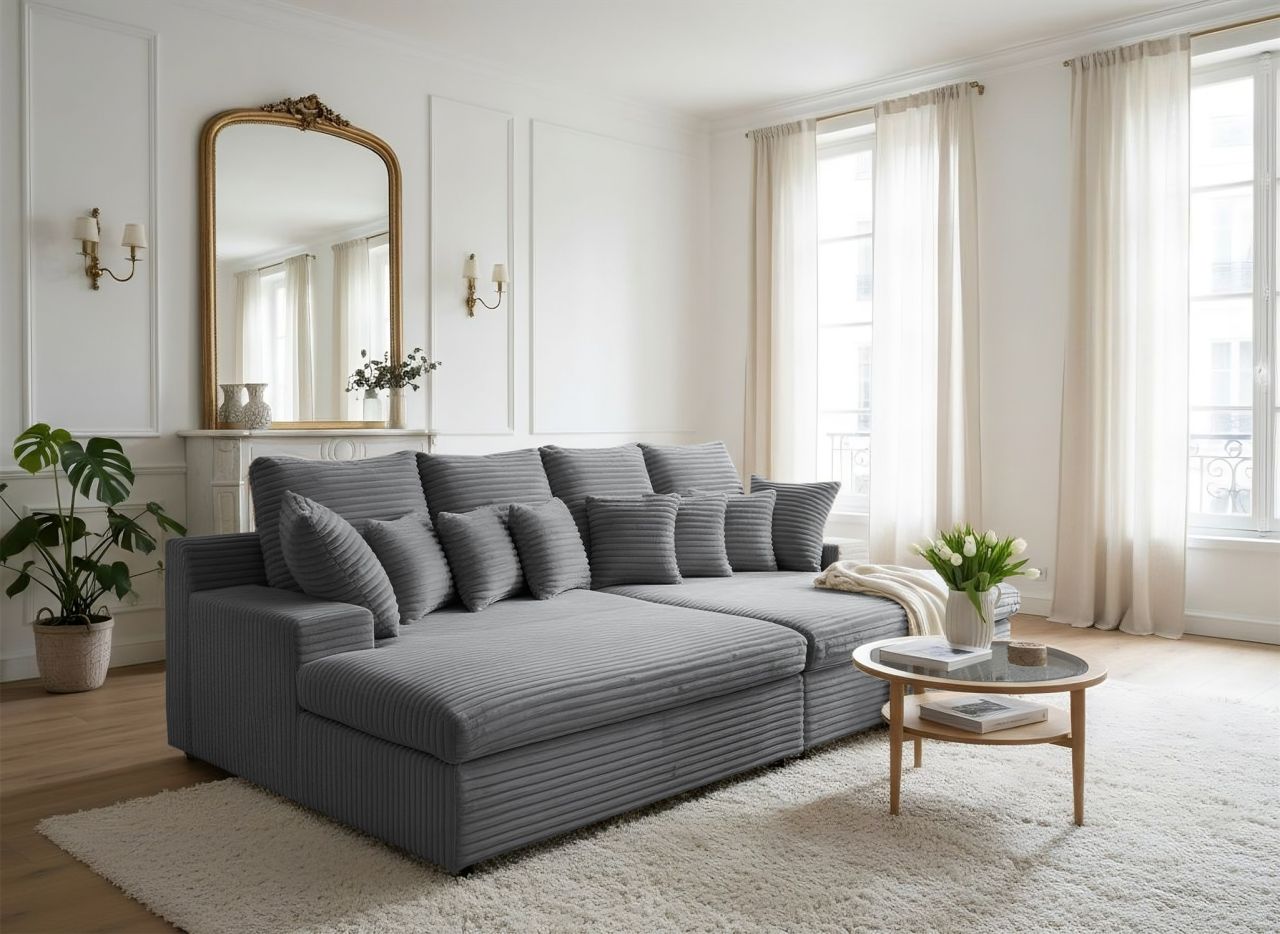 Bigsofa Couchgarnitur AROSA Megasofa in Stoff Tilia Grau Bigsofa Couchgarnitur AROSA Megasofa in Stoff Tilia Grau von Fun Möbel