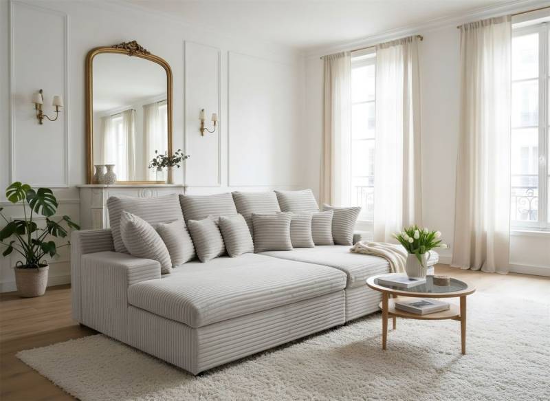 Bigsofa Couchgarnitur AROSA Megasofa in Stoff Tilia Hellgrau Bigsofa Couchgarnitur AROSA Megasofa in Stoff Tilia Hellgrau von Fun Möbel