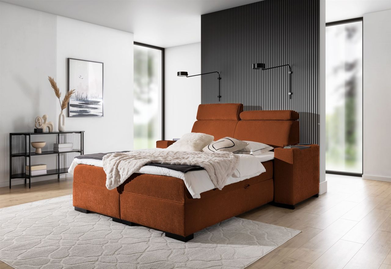 Boxspringbett Bett NESTOR 200x200cm Set.2 in Stoff Dress Me Rostbraun Boxspringbett Bett NESTOR 200x200cm Set.2 in Stoff Dress Me Rostbraun von Fun Möbel