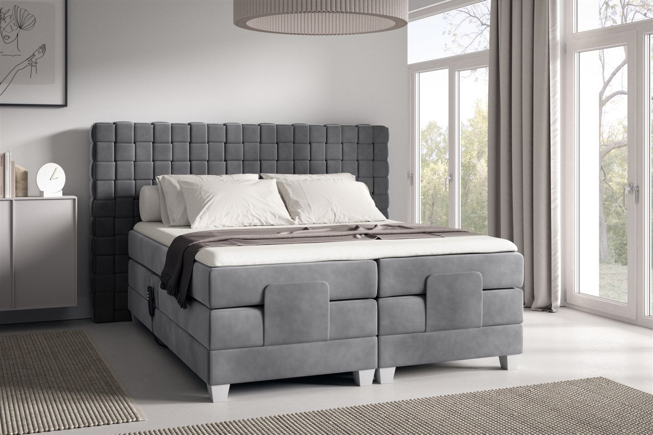 Boxspringbett Elektrisch Bett VIDAL 200x200cm in Stoff Fresh Grau Boxspringbett Elektrisch Bett VIDAL 200x200cm in Stoff Fresh Grau von Fun Möbel