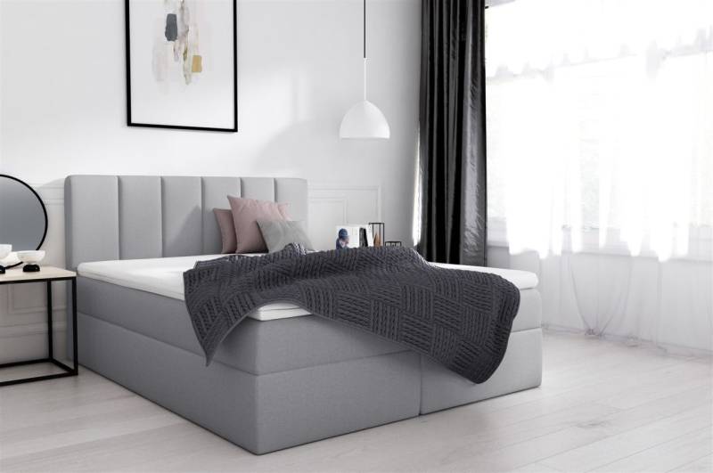 Boxspringbett Schlafzimmerbett ARIA 160x200cm in Stoff Inari inkl. Bettkasten von Fun Möbel