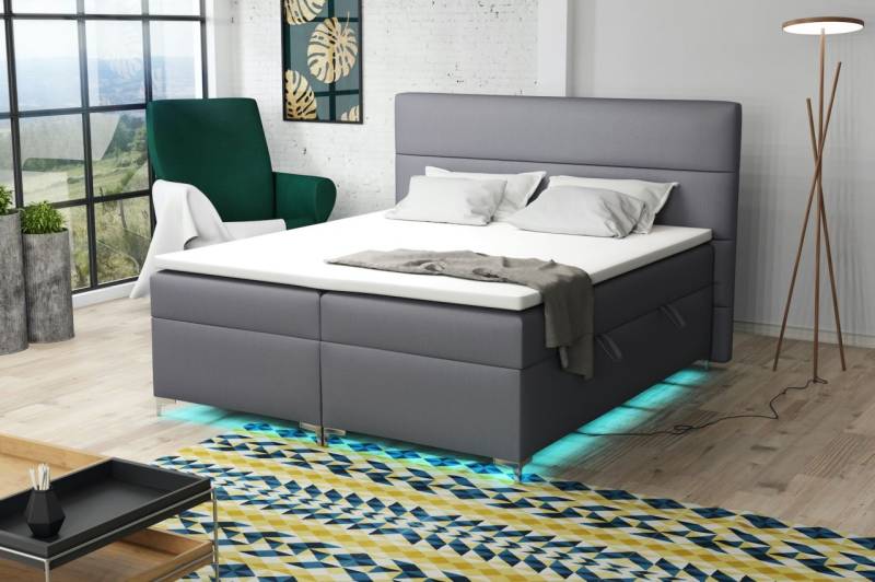 Boxspringbett Schlafzimmerbett CANELA 200x200cm inkl.Bettkasten/ LED Boxspringbett Schlafzimmerbett CANELA 200x200cm inkl.Bettkasten/ LED von Fun Moebel