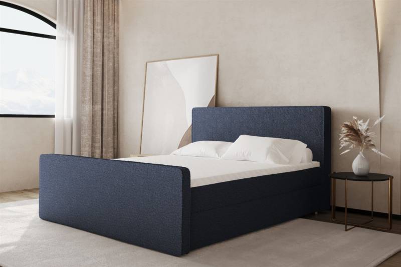 Boxspringbett Schlafzimmerbett CELES 200x220cm Stoff Ascot Blau Boxspringbett Schlafzimmerbett CELES 200x220cm Stoff Ascot Blau von Fun Moebel