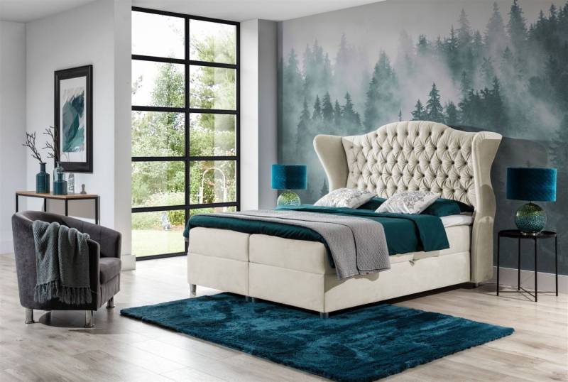 Boxspringbett Schlafzimmerbett DAMLA 180x200cm in div. Farbvarianten von Fun Moebel