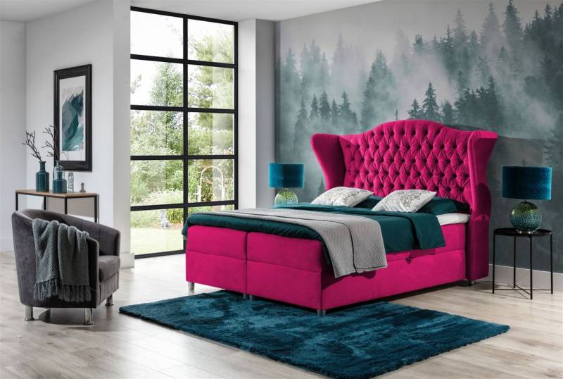 Boxspringbett Schlafzimmerbett DAMLA 180x200cm in div. Farbvarianten von Fun Moebel