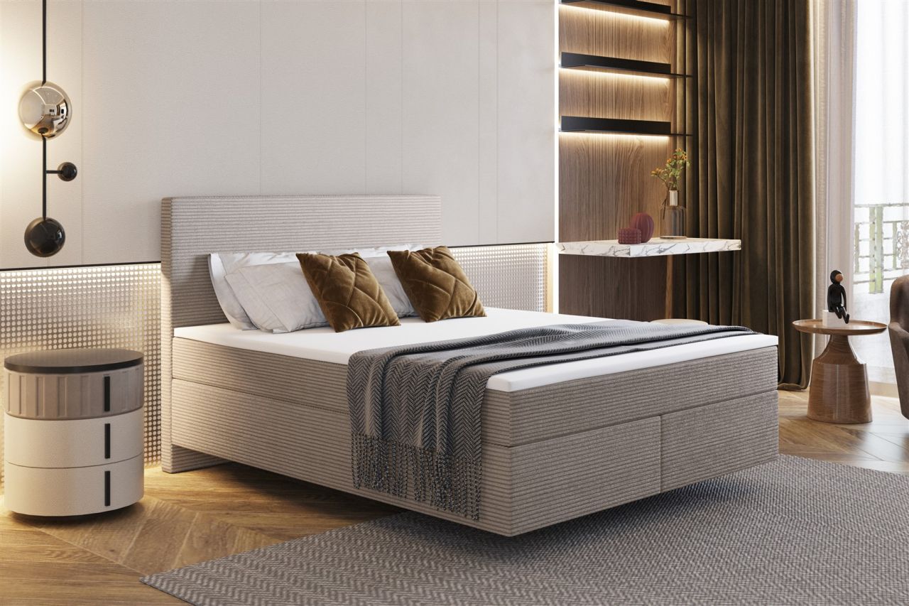 Boxspringbett Schlafzimmerbett DEVIL Delux 120x200cm in Stoff Scala Braungrau Boxspringbett Schlafzimmerbett DEVIL Delux 120x200cm in Stoff Scala Braungrau von Fun Moebel