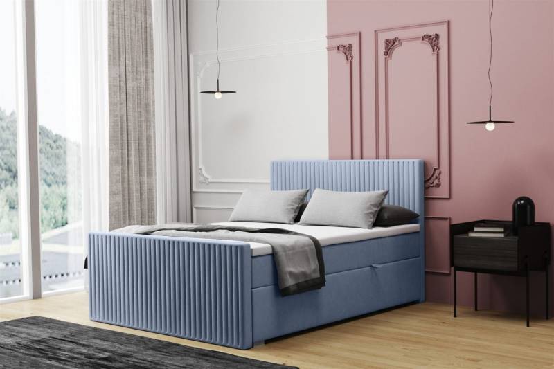 Boxspringbett Schlafzimmerbett MONTY 200x200cm in div. Farbvarianten von Fun Moebel