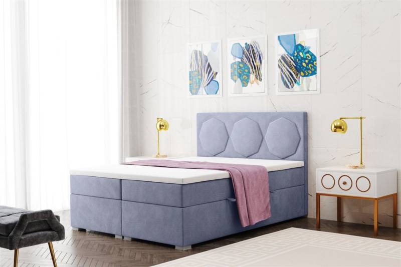 Boxspringbett Schlafzimmerbett TRAVIS 200x200cm in div. Farbvarianten von Fun Moebel