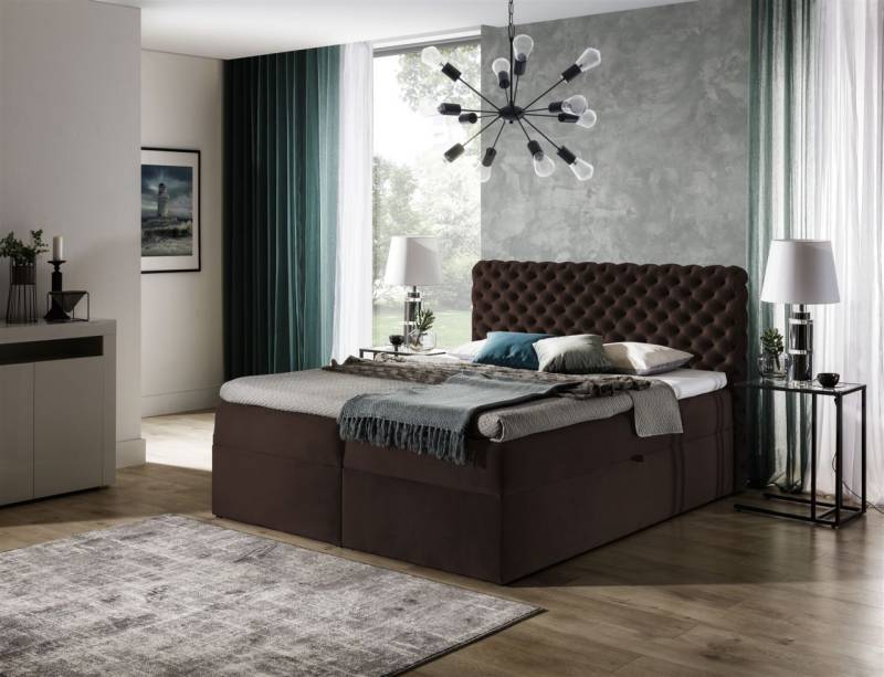 Boxspringbett Schlafzimmerbett WILLIAM 220x200cm in Stoff von Fun Moebel