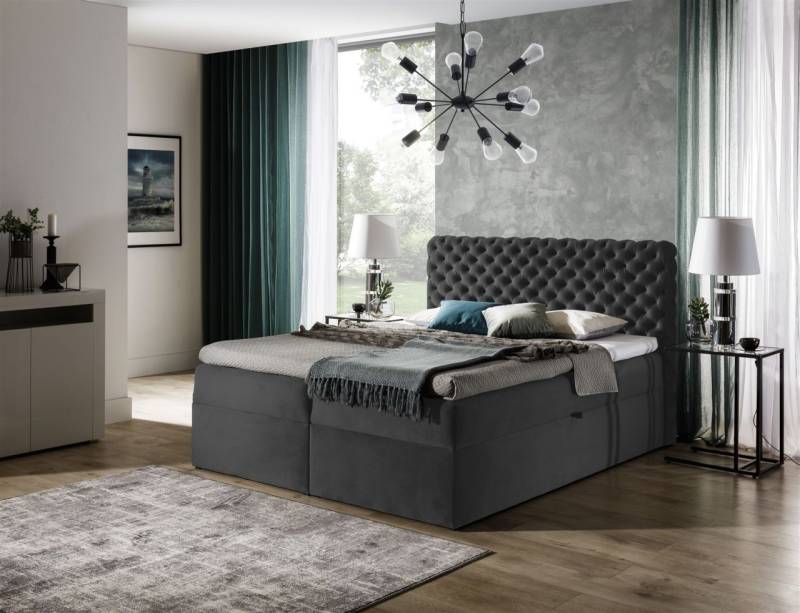 Boxspringbett Schlafzimmerbett WILLIAM 220x200cm in Stoff von Fun Moebel