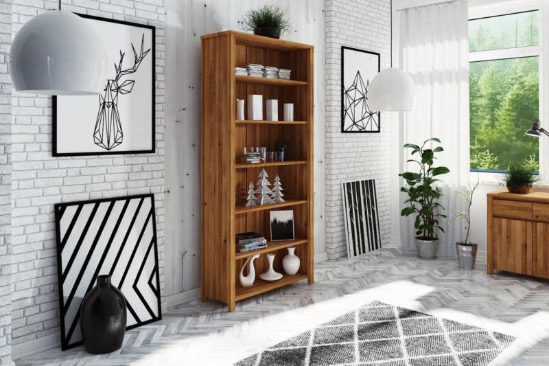 Bücherregal Regal MAISON Buche massiv 100x212x36 cm von Fun Möbel