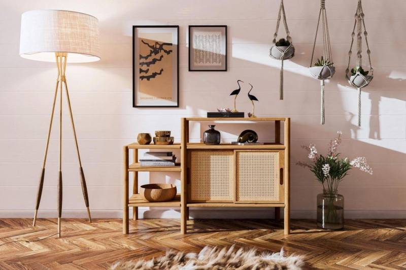 Bücherregal Regal SAGA Eiche massiv 120x86x46 cm von Fun Möbel
