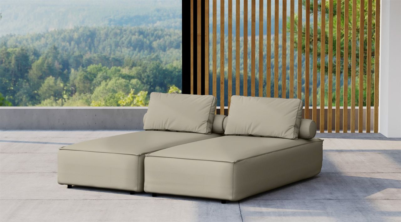 Chaiselongue Sezlong Liege 2er-Set SUMMER wetterfester Stoff NXL Toffee Chaiselongue Sezlong Liege 2er-Set SUMMER wetterfester Stoff NXL Toffee von Fun Möbel