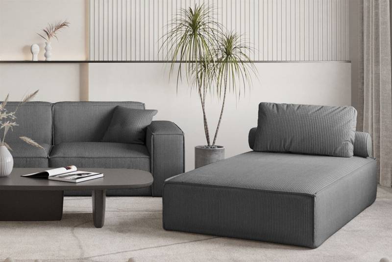 Chaiselongue Sezlong Liege CELES PREMIUM in Stoff Scala Anthrazit von Fun Möbel