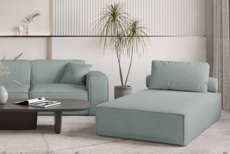 Chaiselongue Sezlong Liege CELES PREMIUM in Stoff Scala Saphirblau von Fun Möbel