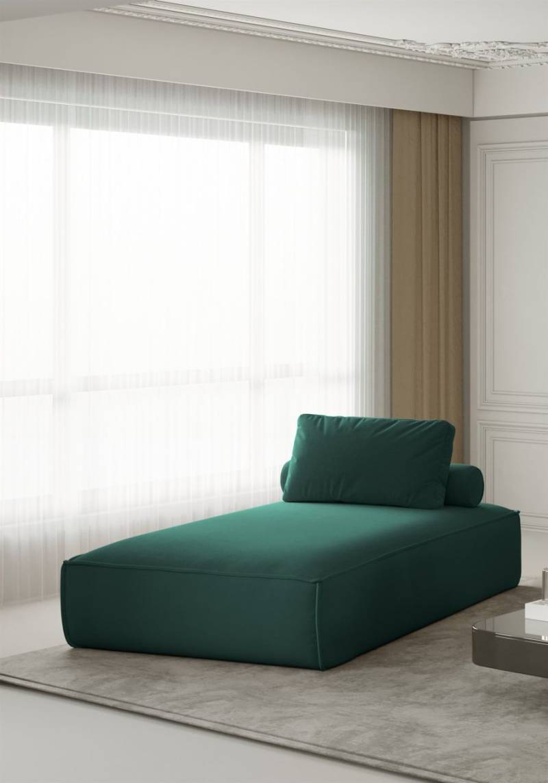 Chaiselongue Sezlong Liege CELES in Stoff Opera Velvet Petrol von Fun Moebel