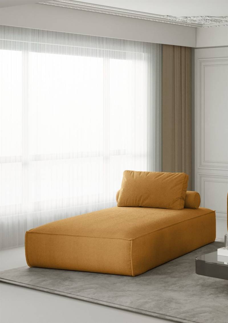 Chaiselongue Sezlong Liege CELES in Stoff Scala Gelb von Fun Moebel