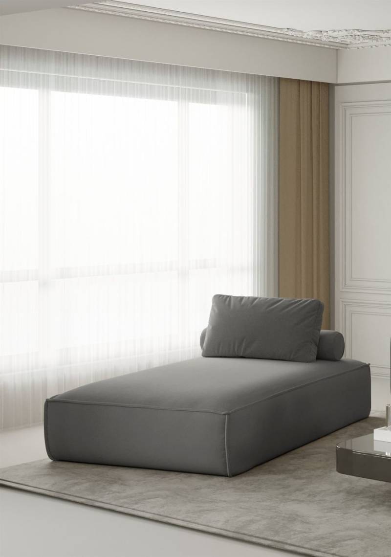 Chaiselongue Sezlong Liege CELES in Stoff Scala Graphitgrau von Fun Moebel