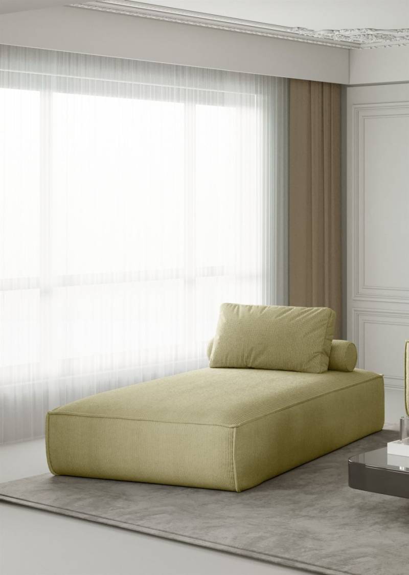 Chaiselongue Sezlong Liege CELES in Stoff Scala Limette von Fun Moebel