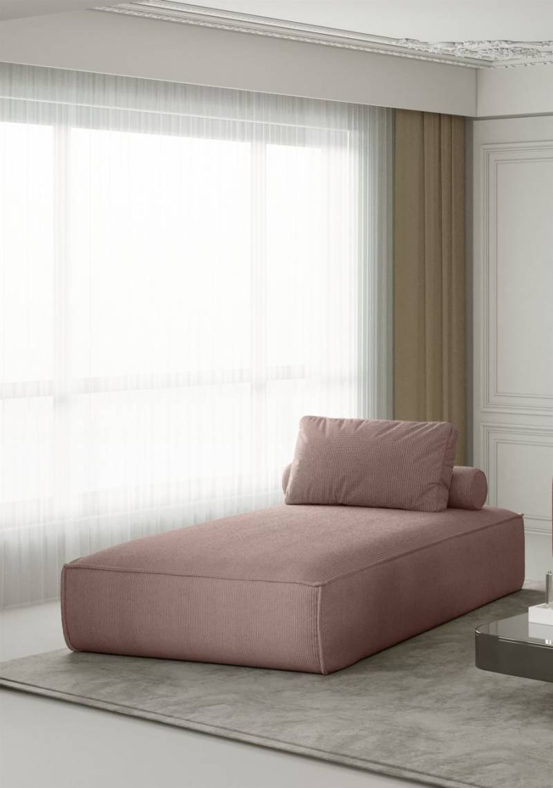 Chaiselongue Sezlong Liege CELES in Stoff Scala Rose von Fun Moebel