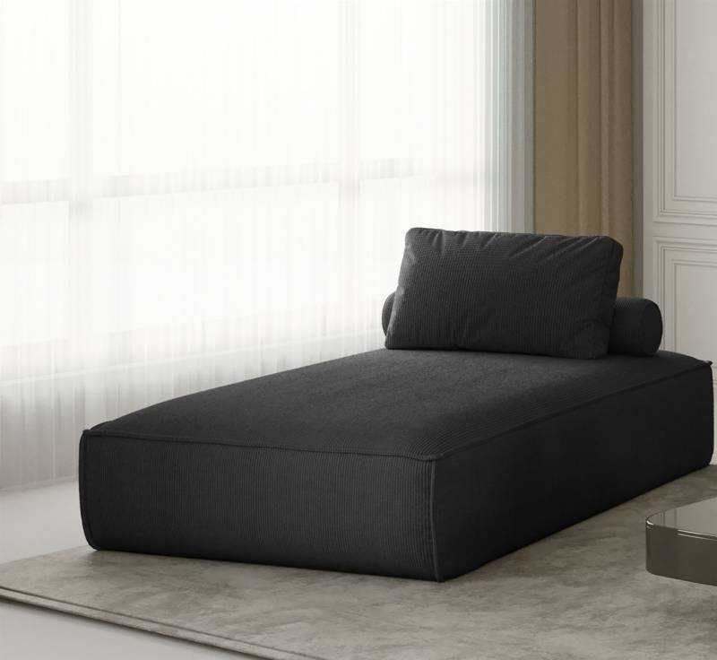 Chaiselongue Sezlong Liege CELES in Stoff Scala Schwarz von Fun Moebel