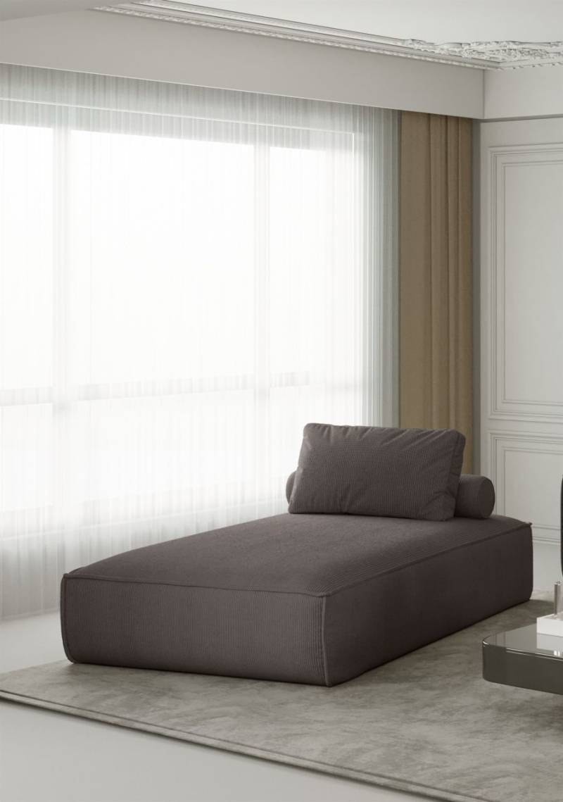 Chaiselongue Sezlong Liege CELES in Stoff Scala Taupe von Fun Moebel