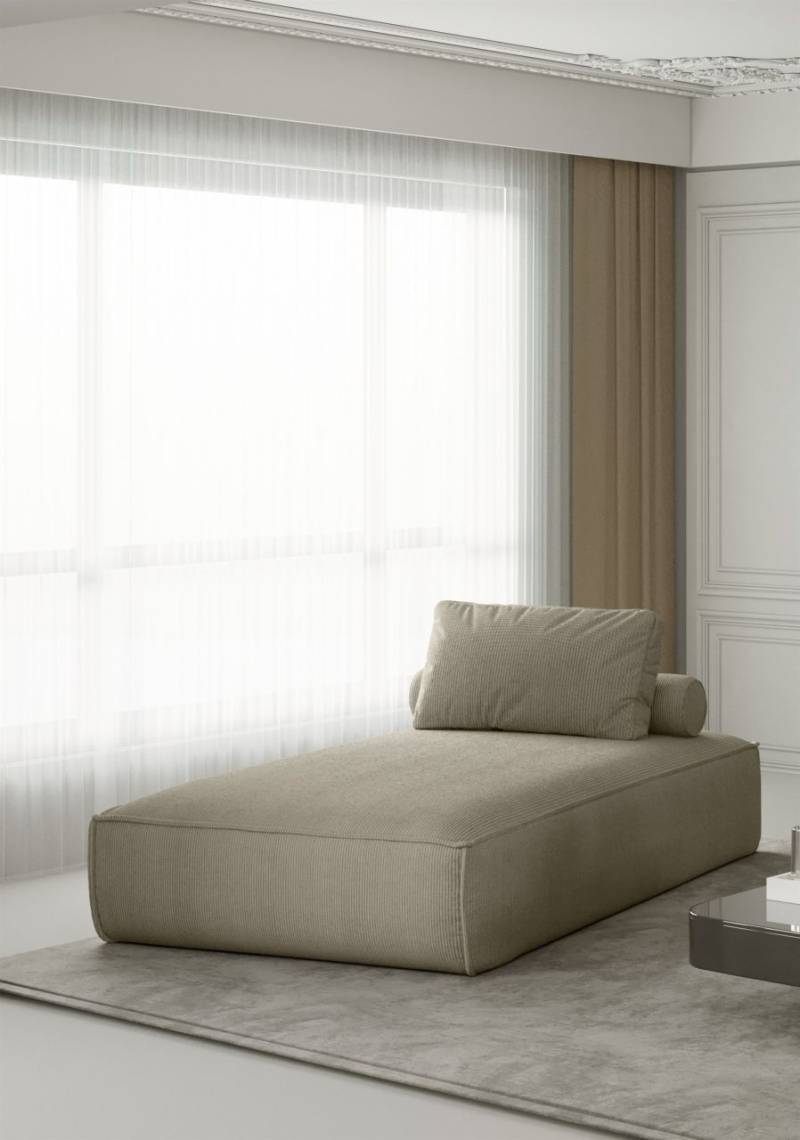 Chaiselongue Sezlong Liege CELES in Stoff Scala Truffle von Fun Moebel