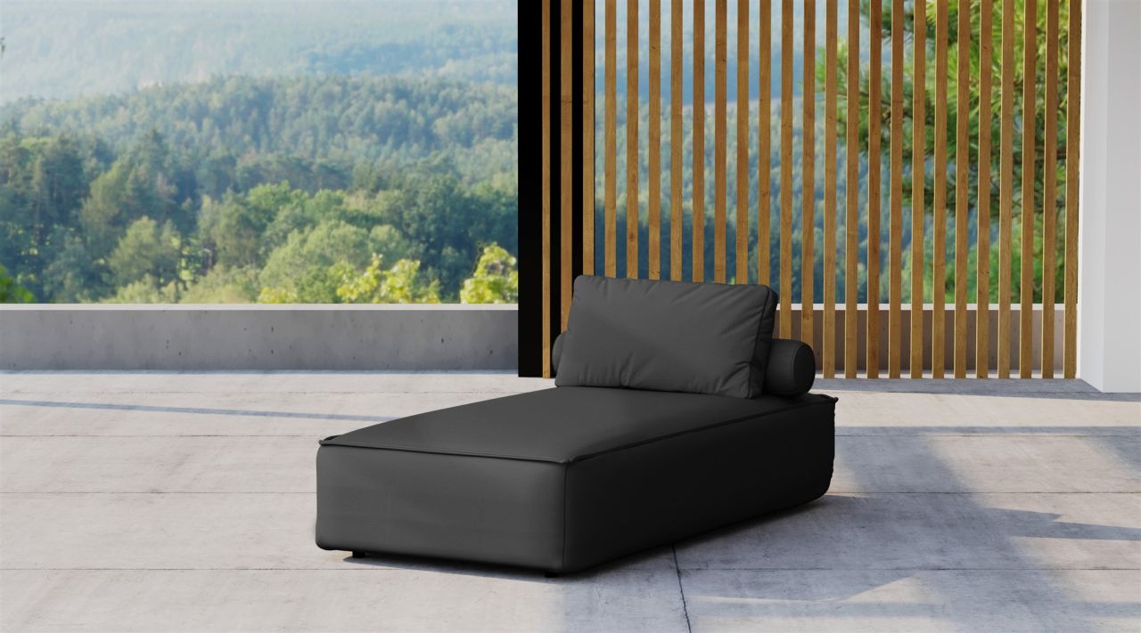 Chaiselongue Sezlong Polsterliege SUMMER wetterfester Stoff NXL Schwarz von Fun Möbel