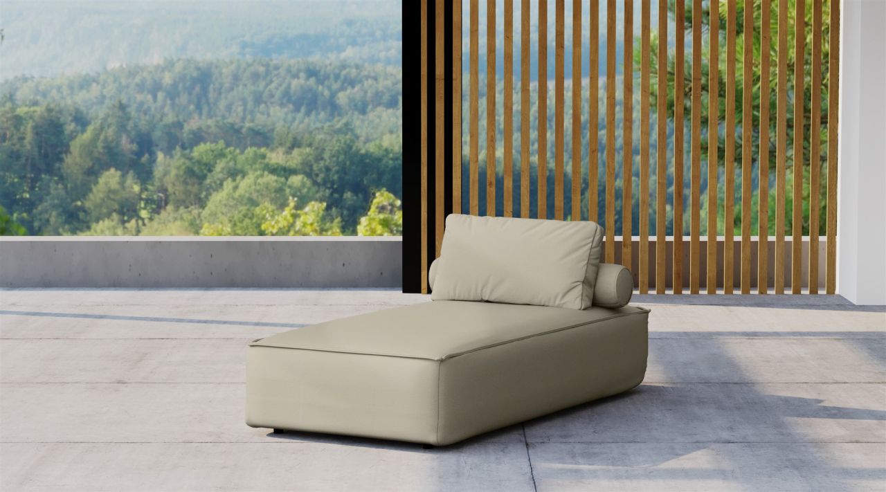 Chaiselongue Sezlong Polsterliege SUMMER wetterfester Stoff NXL Toffee von Fun Möbel