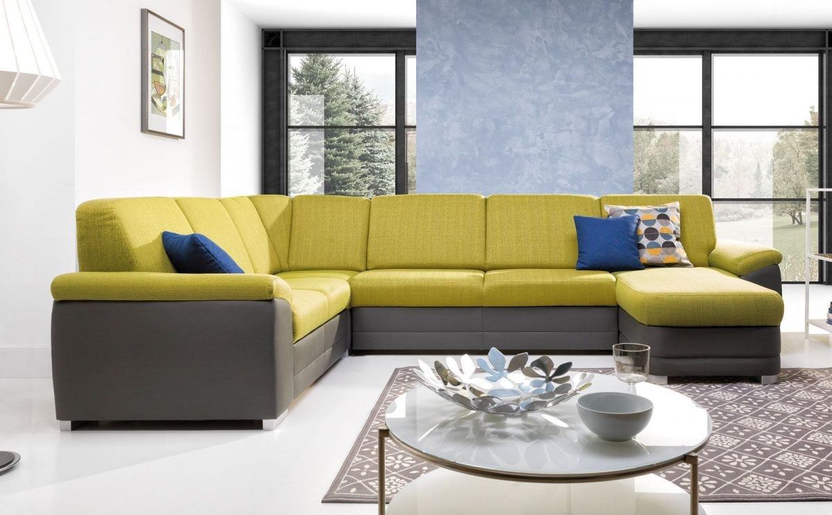 Couchgarnitur VINZENT mit Schlaffunktion Ottomane Rechts Grau/ Gelb Couchgarnitur VINZENT mit Schlaffunktion Ottomane Rechts Grau/ Gelb von Fun Moebel