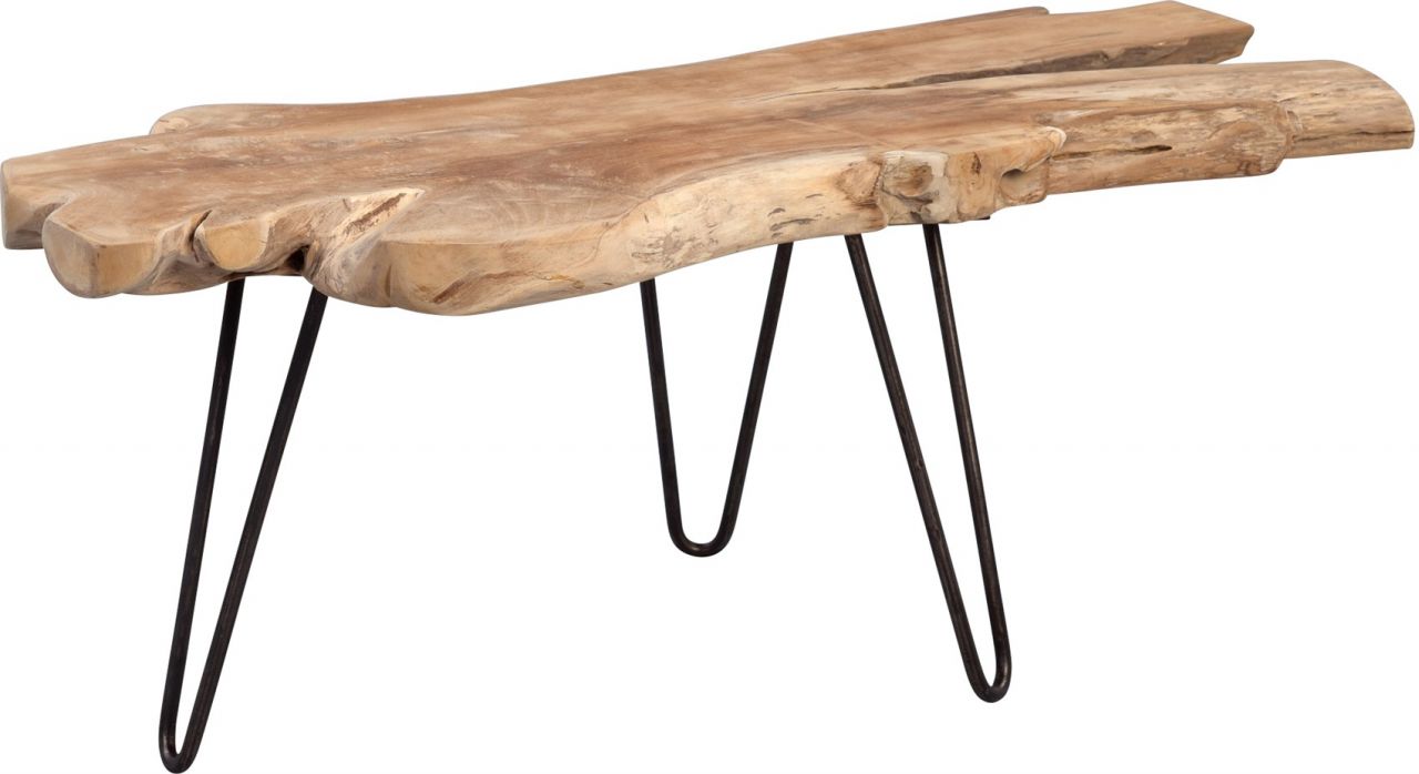 Couchtisch Beistelltisch SILAS 100x40 cm Teakholz massiv von Fun Moebel