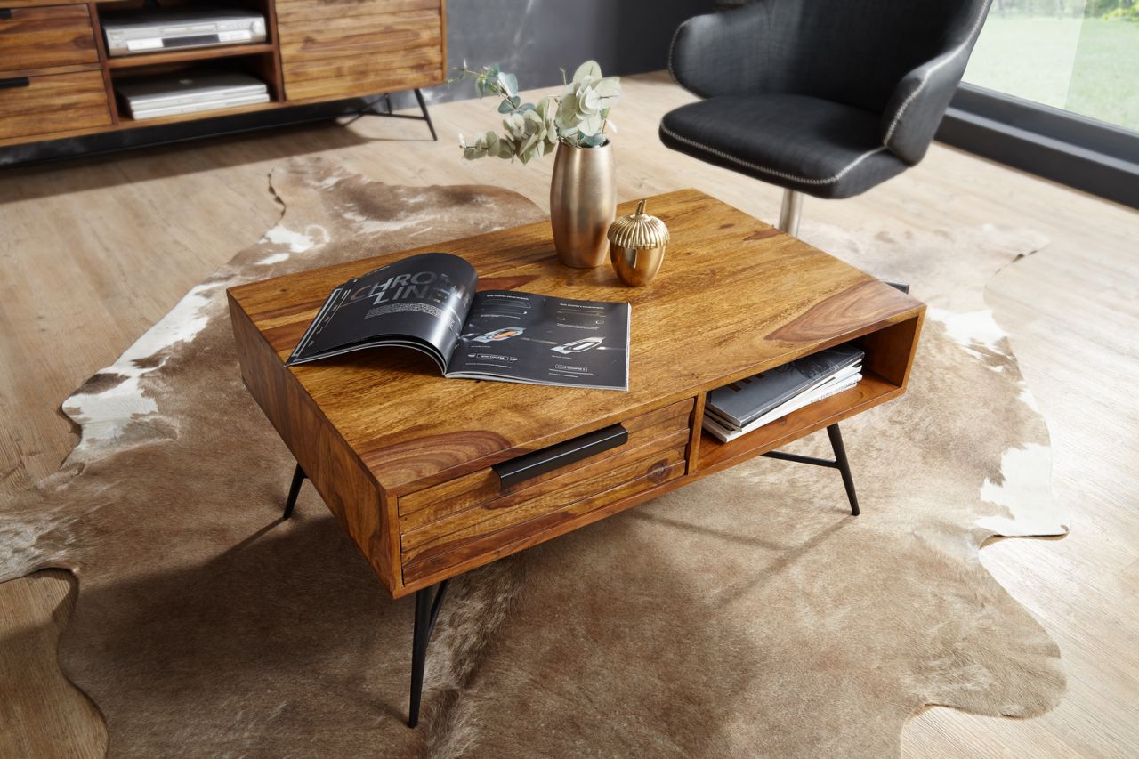 Couchtisch Massivholztisch RANGA 87x55x41 cm Holz Sheesham Couchtisch Massivholztisch RANGA 87x55x41 cm Holz Sheesham von Fun Möbel