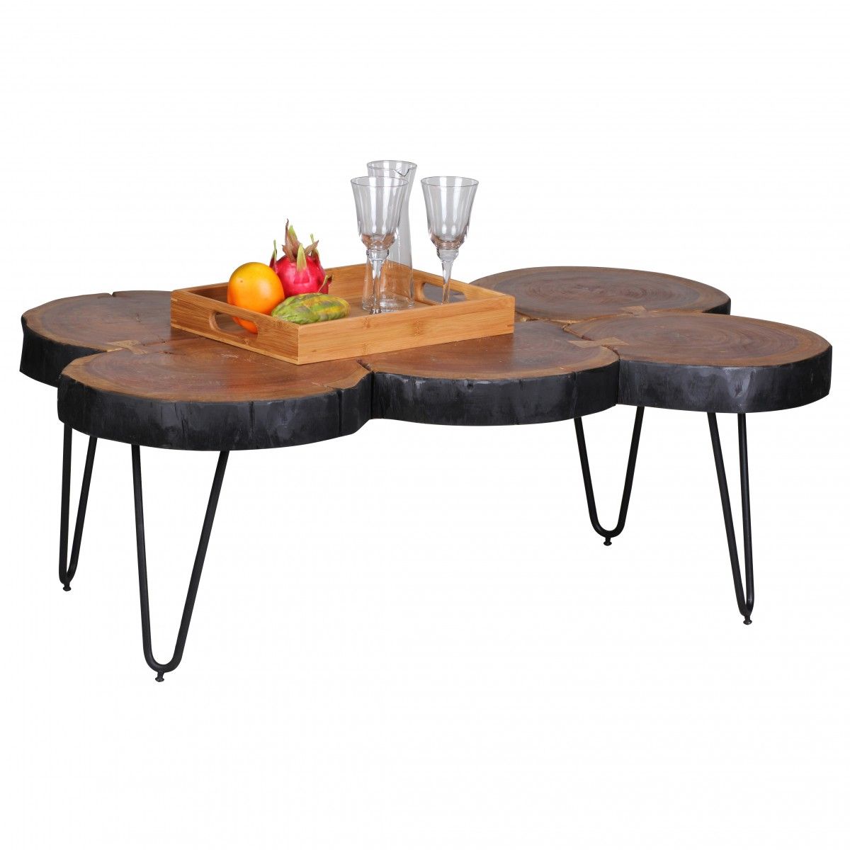 Couchtisch Massivholztisch WABEN 110x60 cm Holz Sheesham von Fun Möbel