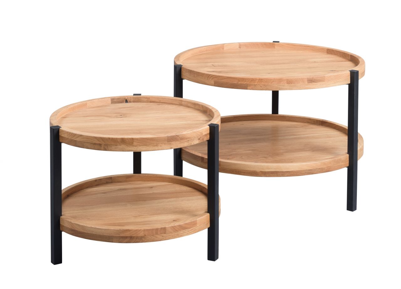 Couchtisch Satztisch 2er Set NADA Wildeiche furniert Couchtisch Satztisch 2er Set NADA Wildeiche furniert von Fun Moebel