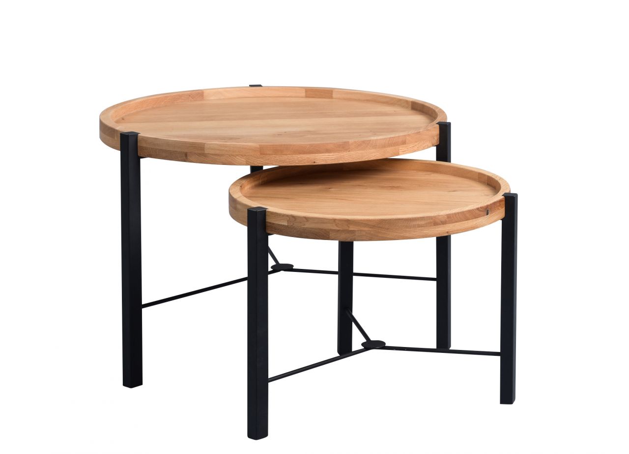 Couchtisch Satztisch 2er Set TIRA Wildeiche furniert Couchtisch Satztisch 2er Set TIRA Wildeiche furniert von Fun Moebel