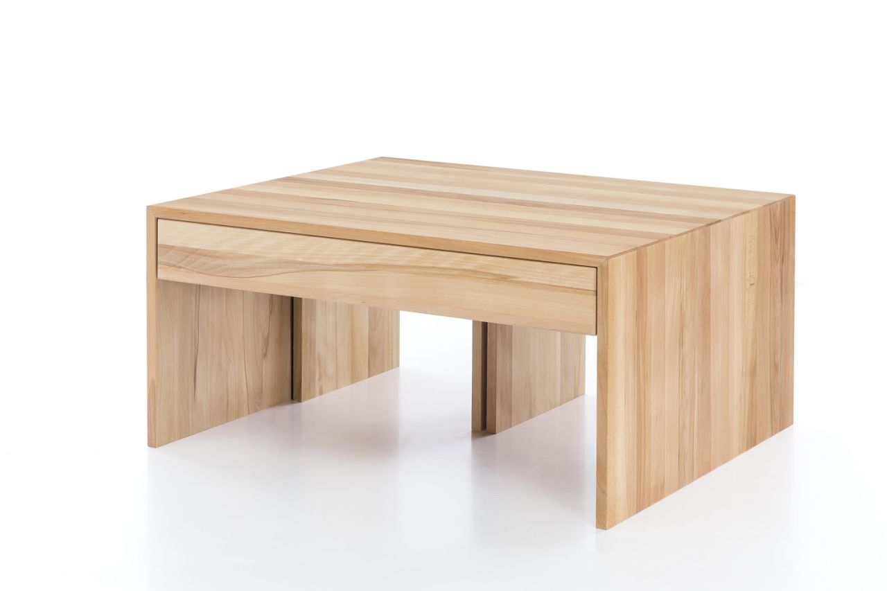 Couchtisch Set DANIEL Kernbuche Massiv 90x75 cm inkl. 2 x Hocker Couchtisch Set DANIEL Kernbuche Massiv 90x75 cm inkl. 2 x Hocker von Fun Möbel
