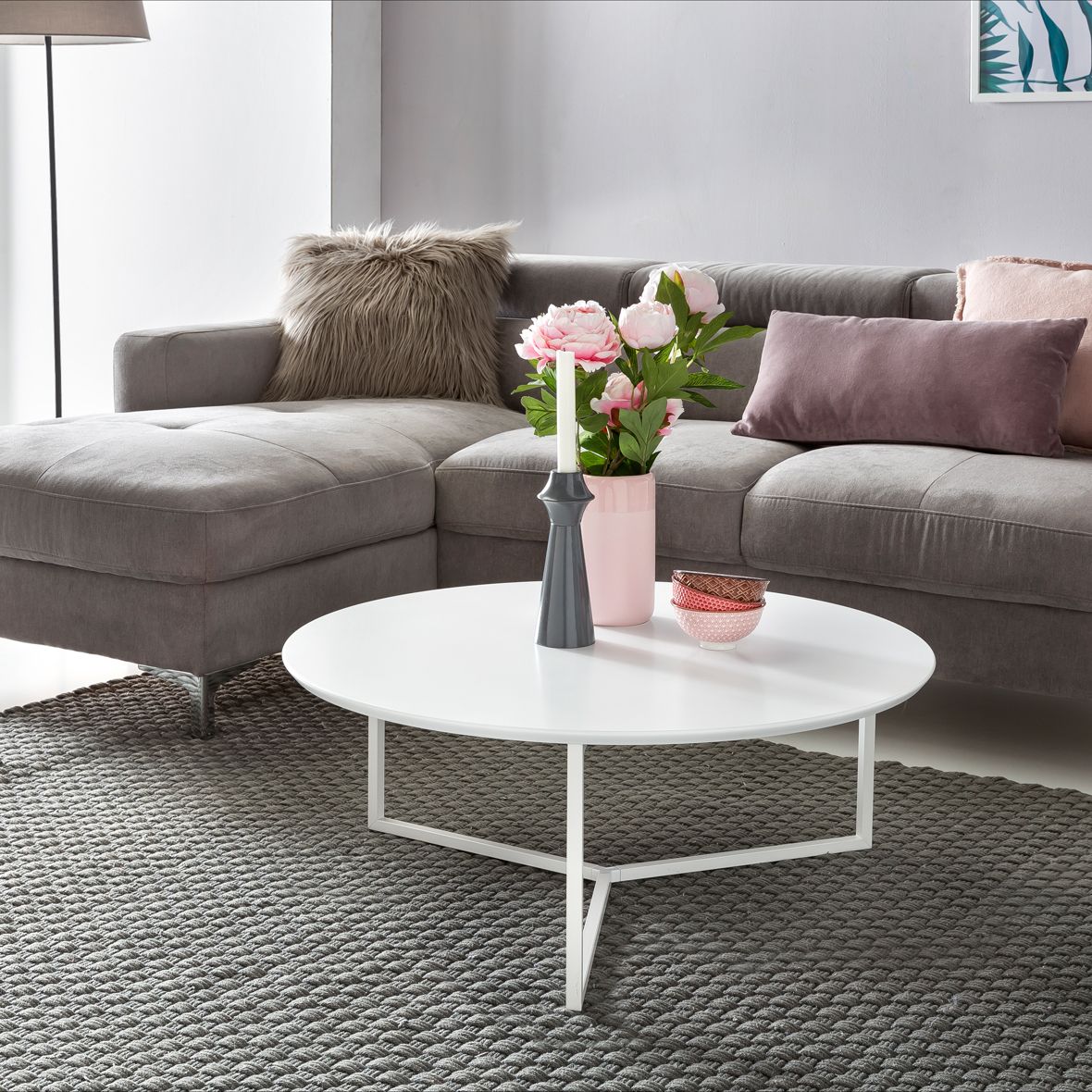 Couchtisch Tisch BRANDY MDF Weiss matt Gestell Metall 80x80 cm Couchtisch Tisch BRANDY MDF Weiss matt Gestell Metall 80x80 cm von Fun Möbel