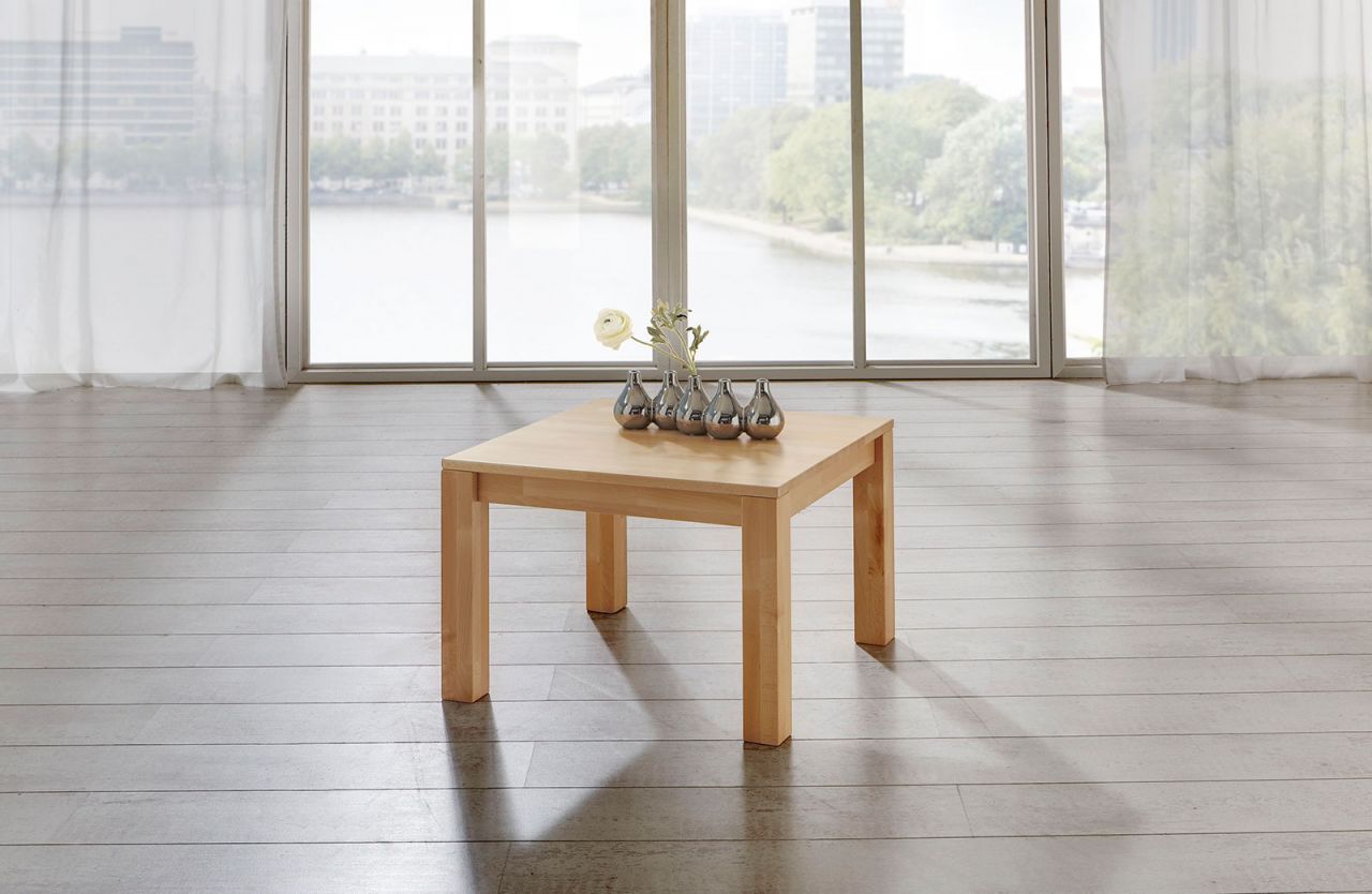 Couchtisch Tisch MALTE Buche vollmassiv / Echtholz 100 x 100 cm von Fun Möbel