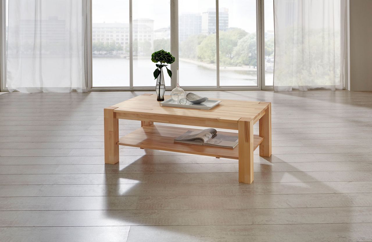 Couchtisch Tisch MORITZ Buche vollmassiv / Echtholz 110 x 70 cm von Fun Möbel