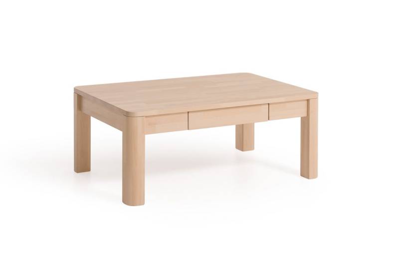 Couchtisch Tisch mit Schublade BENITO Buche Massivholz 110x70 cm von Fun Möbel