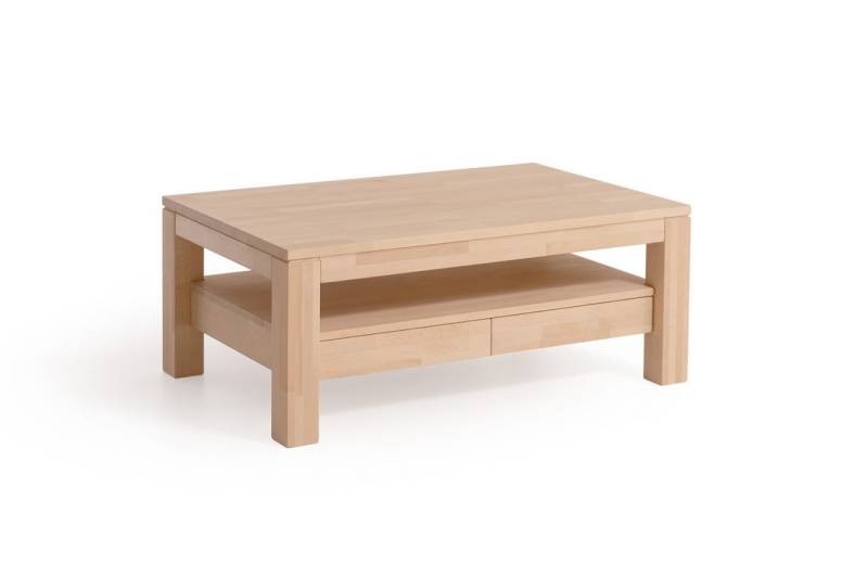 Couchtisch Tisch mit Schublade DINOT XL Buche Massivholz 110x70 cm von Fun Möbel