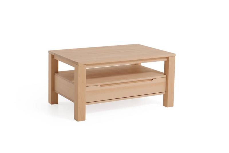 Couchtisch Tisch mit Schublade VASCO Buche Massivholz 120x80 cm von Fun Möbel