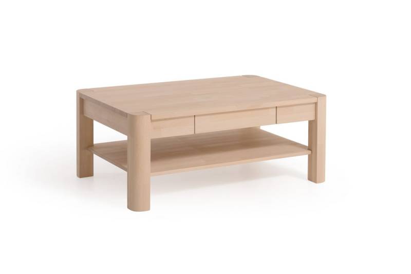 Couchtisch Tisch mit Schublade XAVIER Buche Massivholz 120x80 cm von Fun Möbel