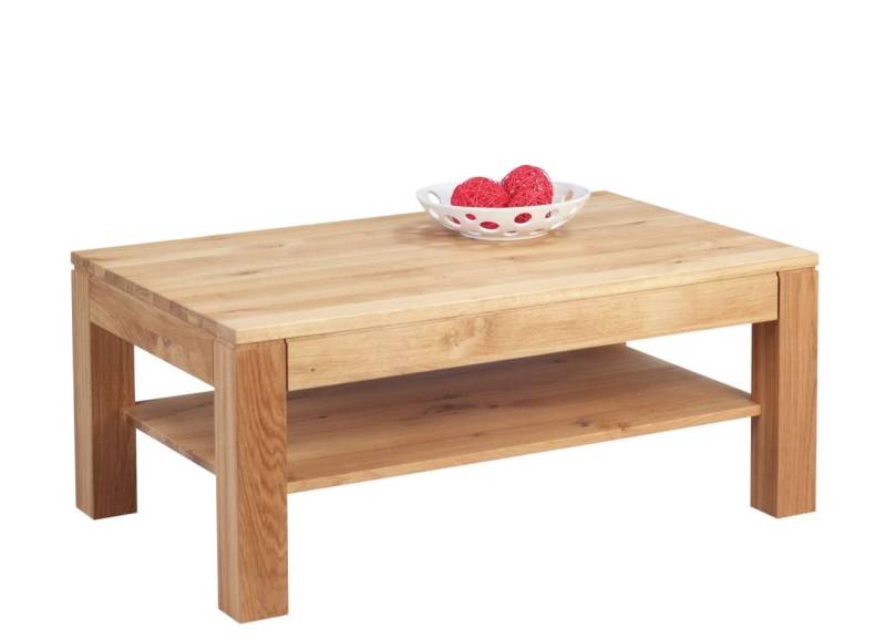 Couchtisch inkl.Schublade - Brian -Wildeiche Massiv geölt 105x65 cm von Fun Möbel