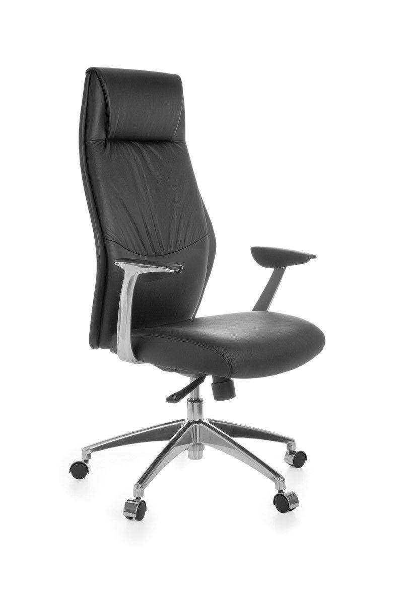 Drehstuhl Bürostuhl Chefsessel LONDON -Echtleder Schwarz von Fun Möbel